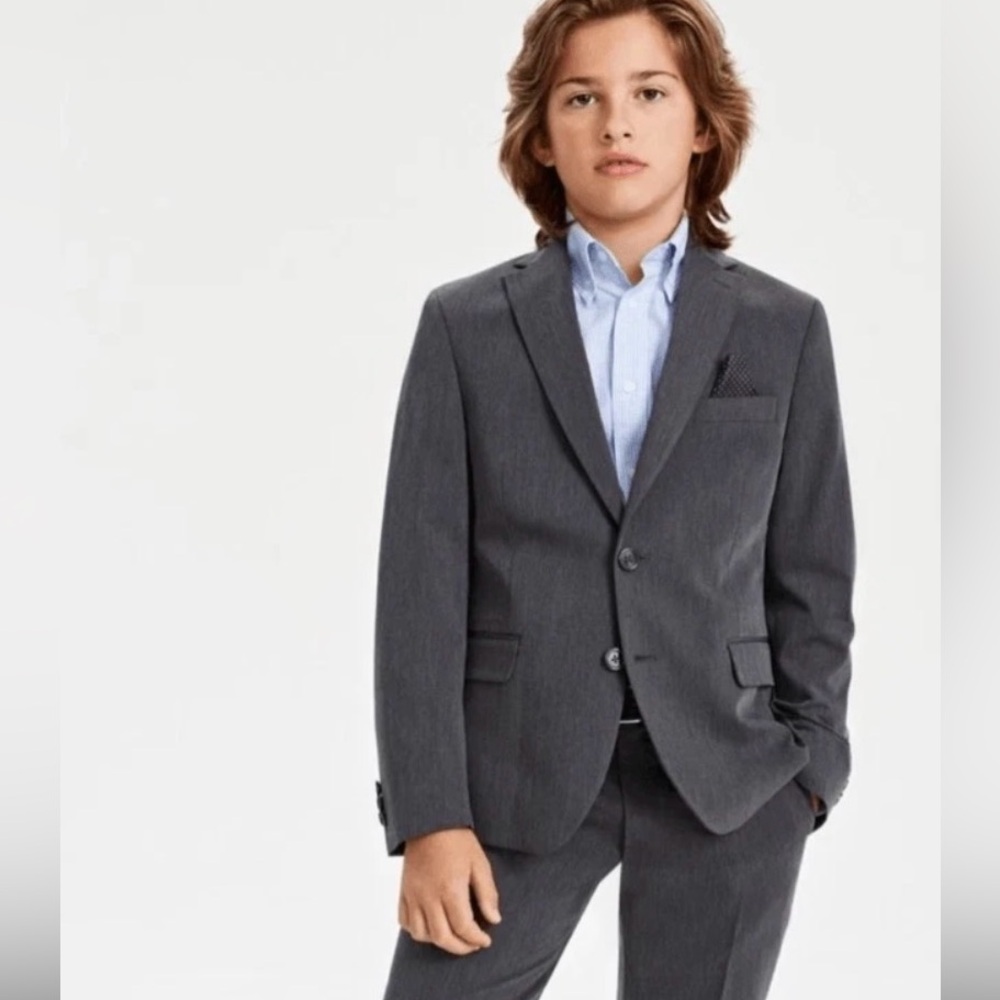 B By Brooks Brothers Youth Bamboy Classic Fit Suit Jacket Grey 16R NEW